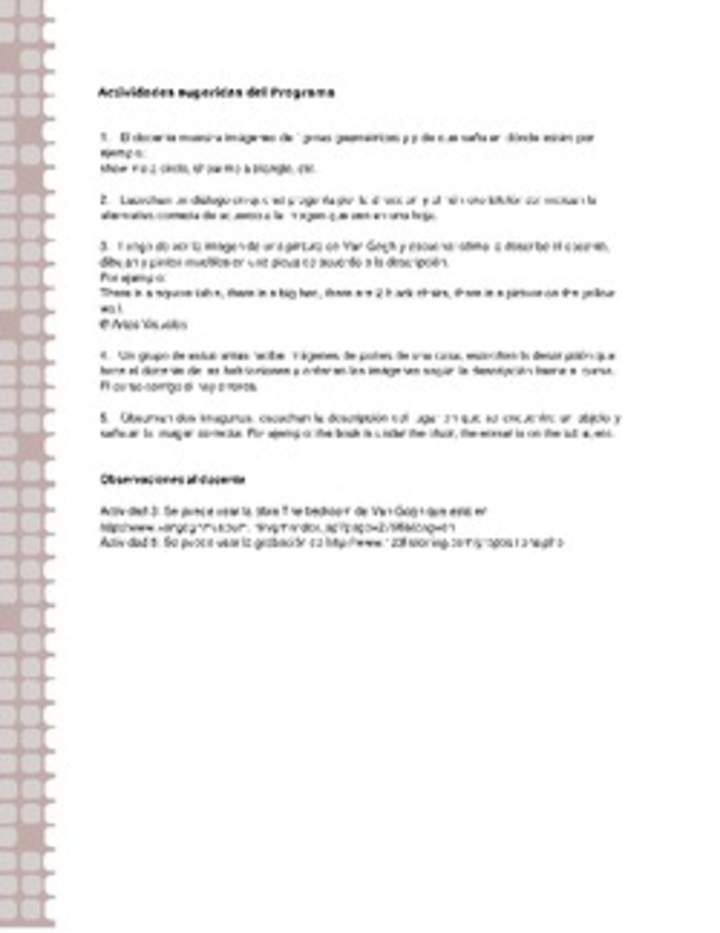 Actividades sugeridas Unidad 2 Actividades sugeridas Unidad 2