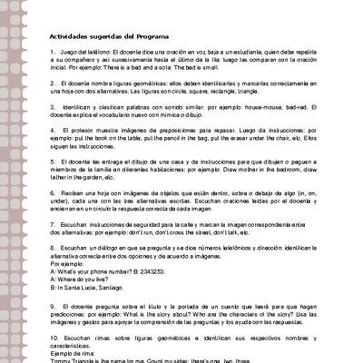 Actividades sugeridas Unidad 2 Actividades sugeridas Unidad 2