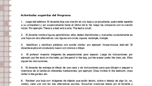 Actividades sugeridas Unidad 2 Actividades sugeridas Unidad 2