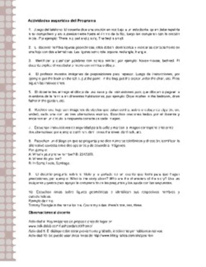 Actividades sugeridas Unidad 2 Actividades sugeridas Unidad 2