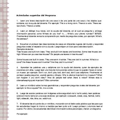 Actividades sugeridas Unidad 2 Actividades sugeridas Unidad 2