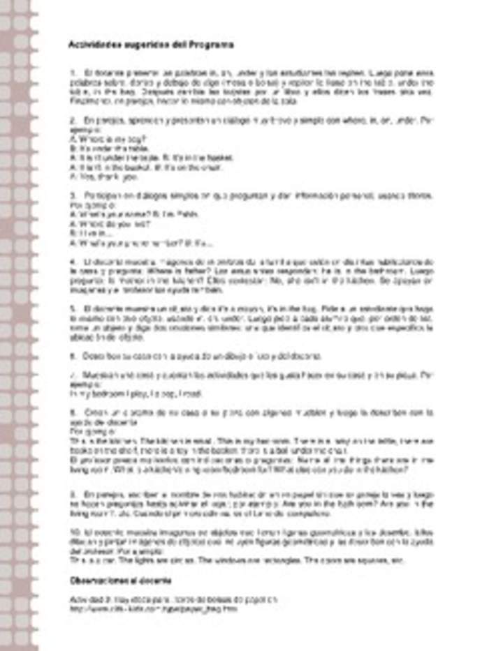 Actividades sugeridas Unidad 2 Actividades sugeridas Unidad 2