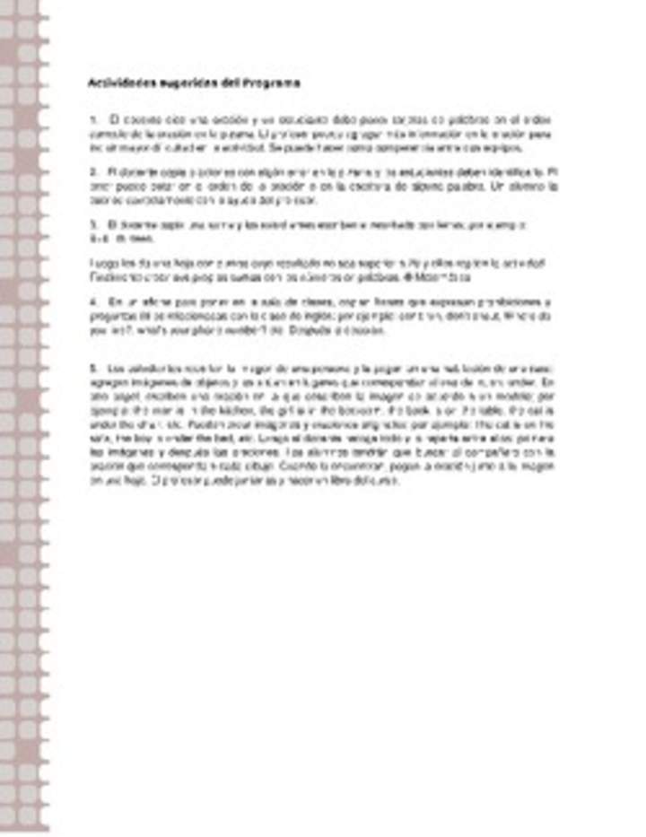 Actividades sugeridas Unidad 2 Actividades sugeridas Unidad 2