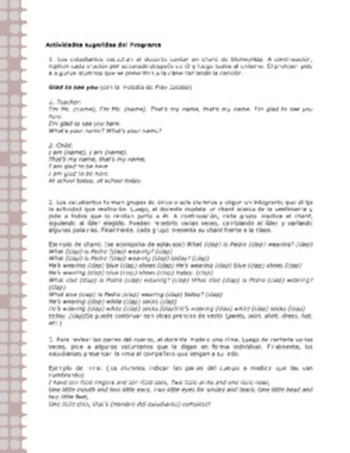 Actividades sugeridas Unidad 1 Actividades sugeridas Unidad 1