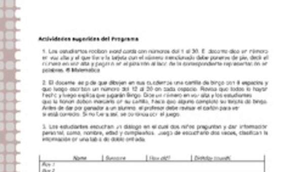 Actividades sugeridas Unidad 1 Actividades sugeridas Unidad 1