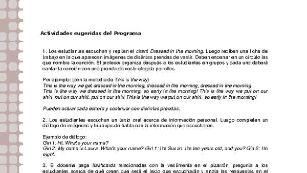 Actividades sugeridas Unidad 1 Actividades sugeridas Unidad 1