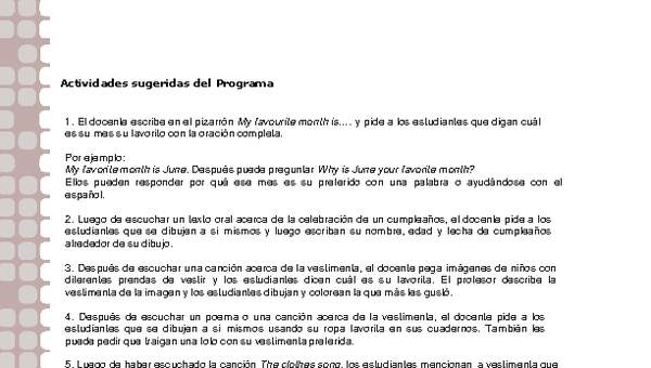 Actividades sugeridas Unidad 1 Actividades sugeridas Unidad 1
