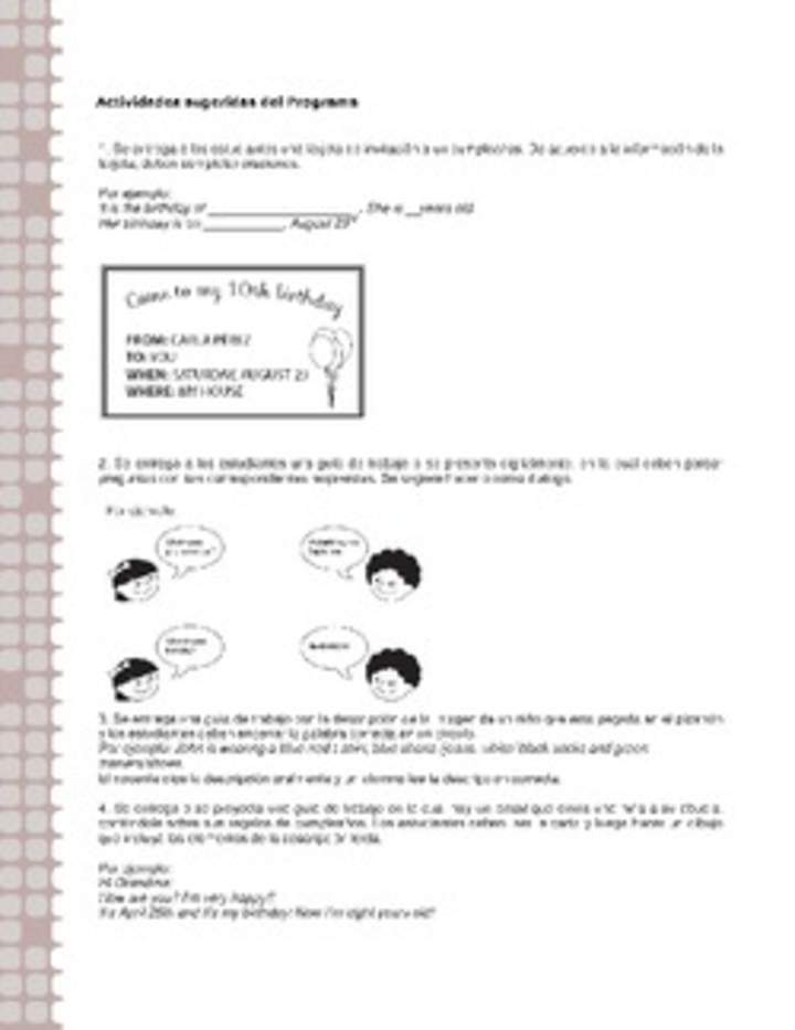 Actividades sugeridas Unidad 1 Actividades sugeridas Unidad 1