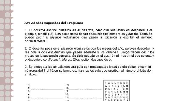 Actividades sugeridas Unidad 1 Actividades sugeridas Unidad 1