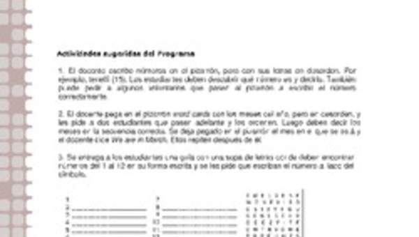 Actividades sugeridas Unidad 1 Actividades sugeridas Unidad 1