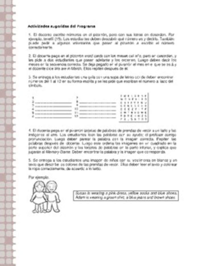 Actividades sugeridas Unidad 1 Actividades sugeridas Unidad 1