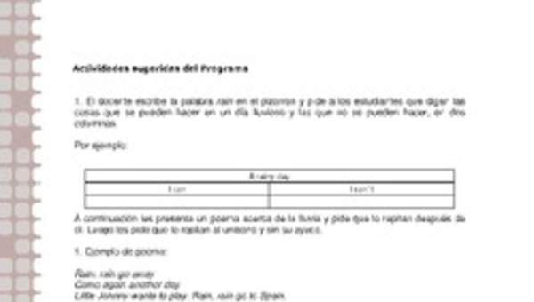 Actividades sugeridas Unidad 1 Actividades sugeridas Unidad 1