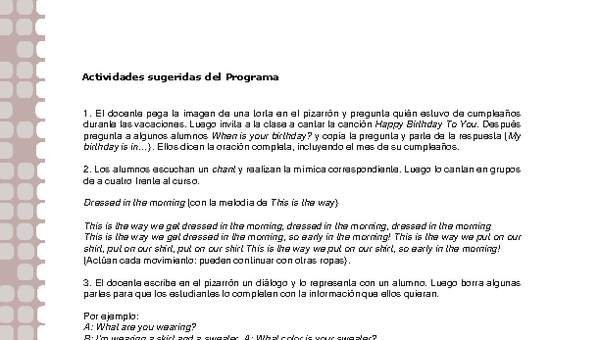 Actividades sugeridas Unidad 1 Actividades sugeridas Unidad 1