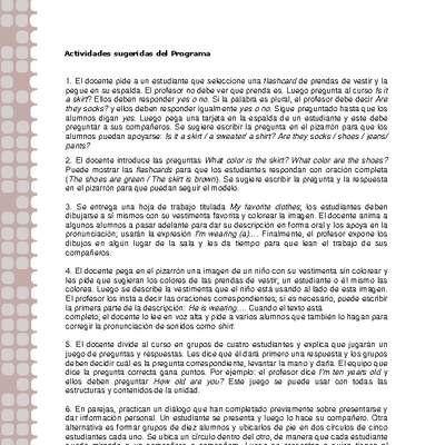 Actividades sugeridas Unidad 1 Actividades sugeridas Unidad 1