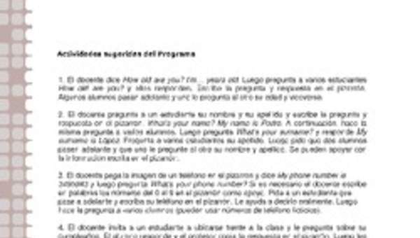 Actividades sugeridas Unidad 1 Actividades sugeridas Unidad 1