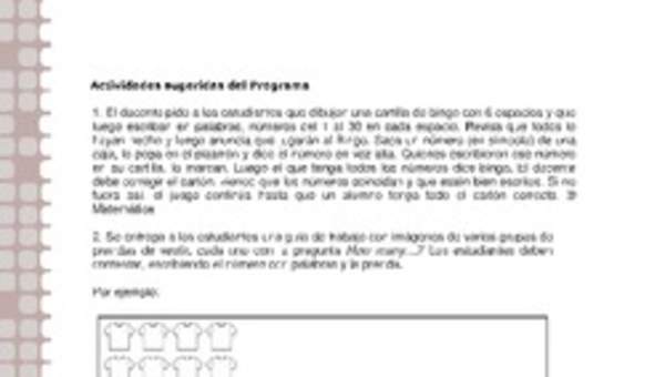 Actividades sugeridas Unidad 1 Actividades sugeridas Unidad 1