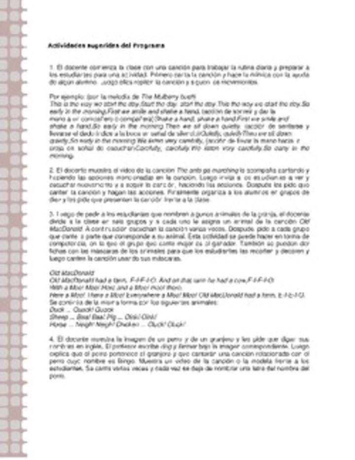 Actividades sugeridas Unidad 2 Actividades sugeridas Unidad 2