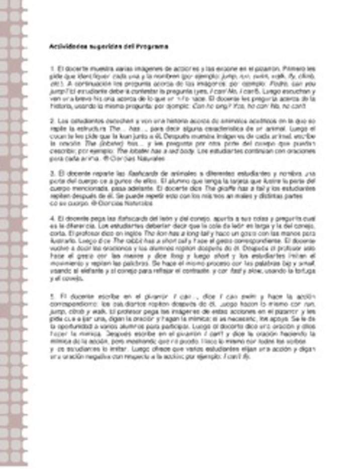 Actividades sugeridas Unidad 2 Actividades sugeridas Unidad 2