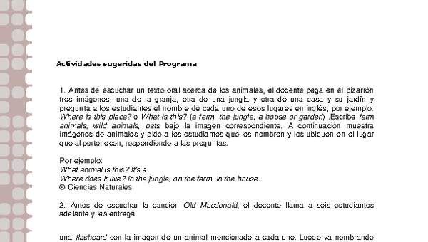 Actividades sugeridas Unidad 2 Actividades sugeridas Unidad 2