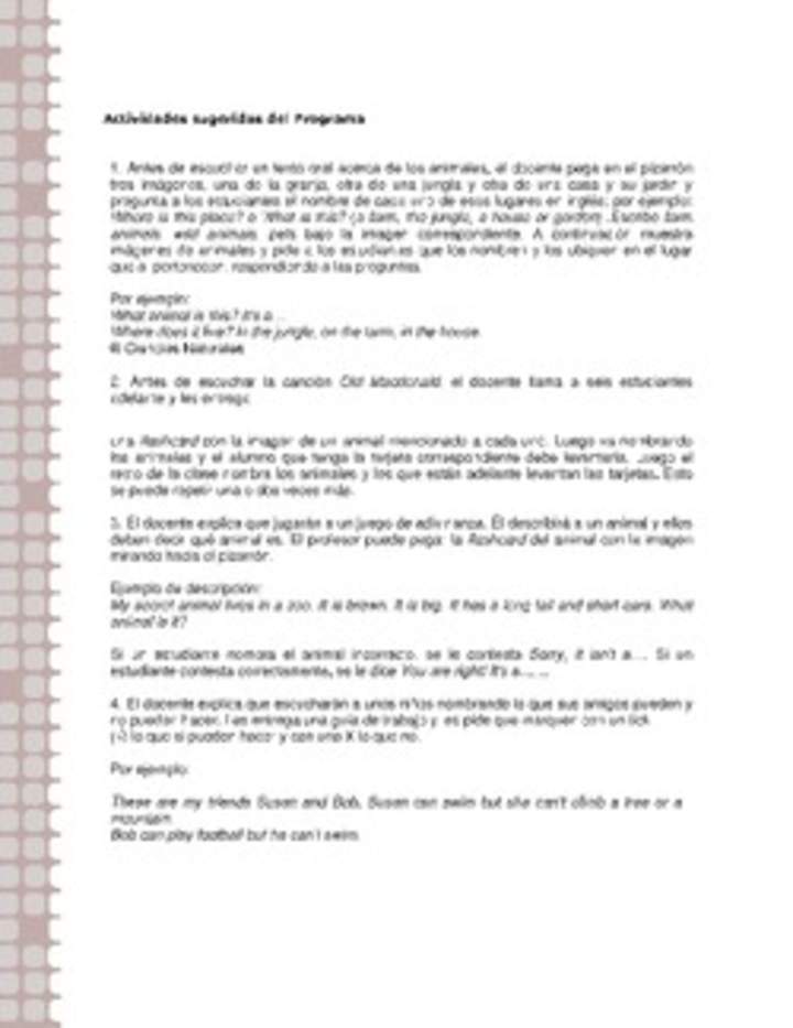 Actividades sugeridas Unidad 2 Actividades sugeridas Unidad 2