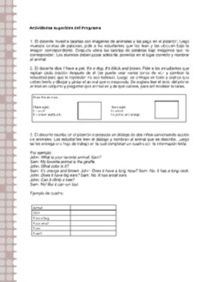 Actividades sugeridas Unidad 2 Actividades sugeridas Unidad 2