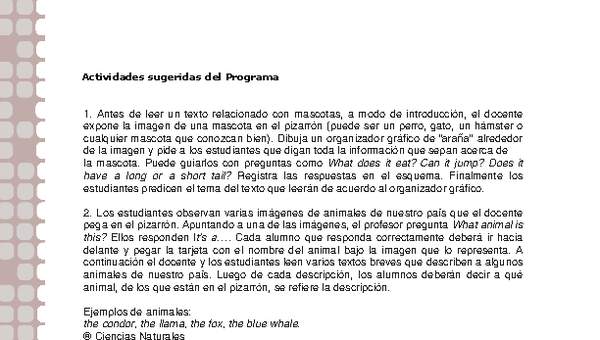 Actividades sugeridas Unidad 2 Actividades sugeridas Unidad 2