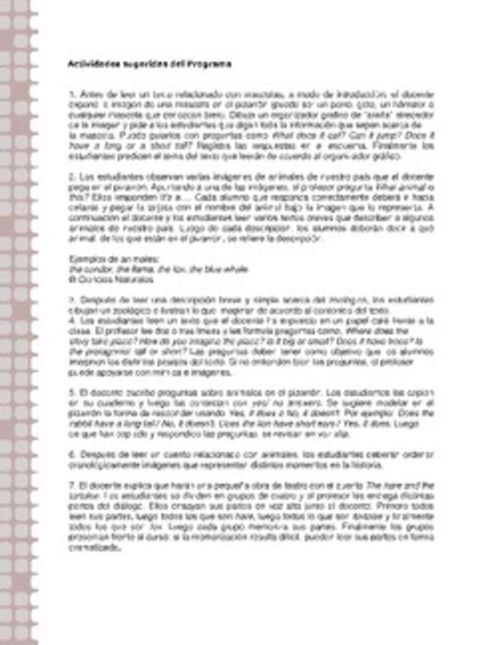 Actividades sugeridas Unidad 2 Actividades sugeridas Unidad 2