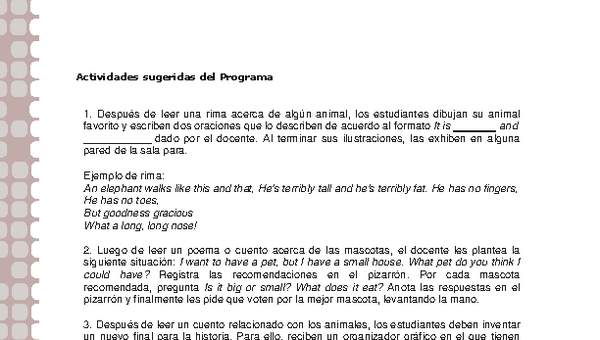 Actividades sugeridas Unidad 2 Actividades sugeridas Unidad 2