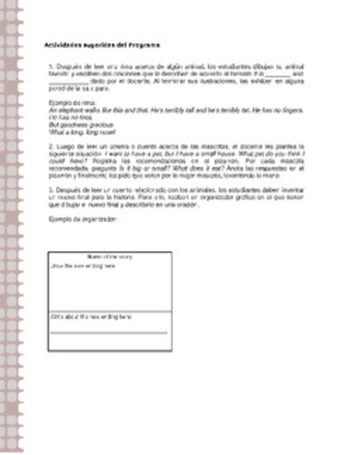 Actividades sugeridas Unidad 2 Actividades sugeridas Unidad 2