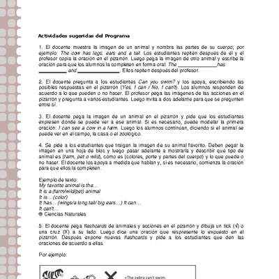 Actividades sugeridas Unidad 2 Actividades sugeridas Unidad 2