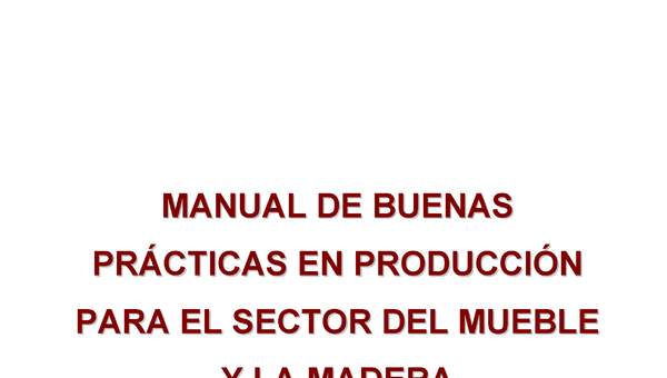 CETEM (2004). Manual de buenas prácticas en producción para el sector del mueble y la madera