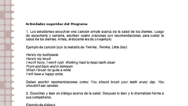 Actividades sugeridas Unidad 1 Actividades sugeridas Unidad 1