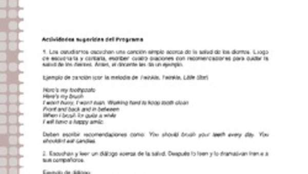 Actividades sugeridas Unidad 1 Actividades sugeridas Unidad 1