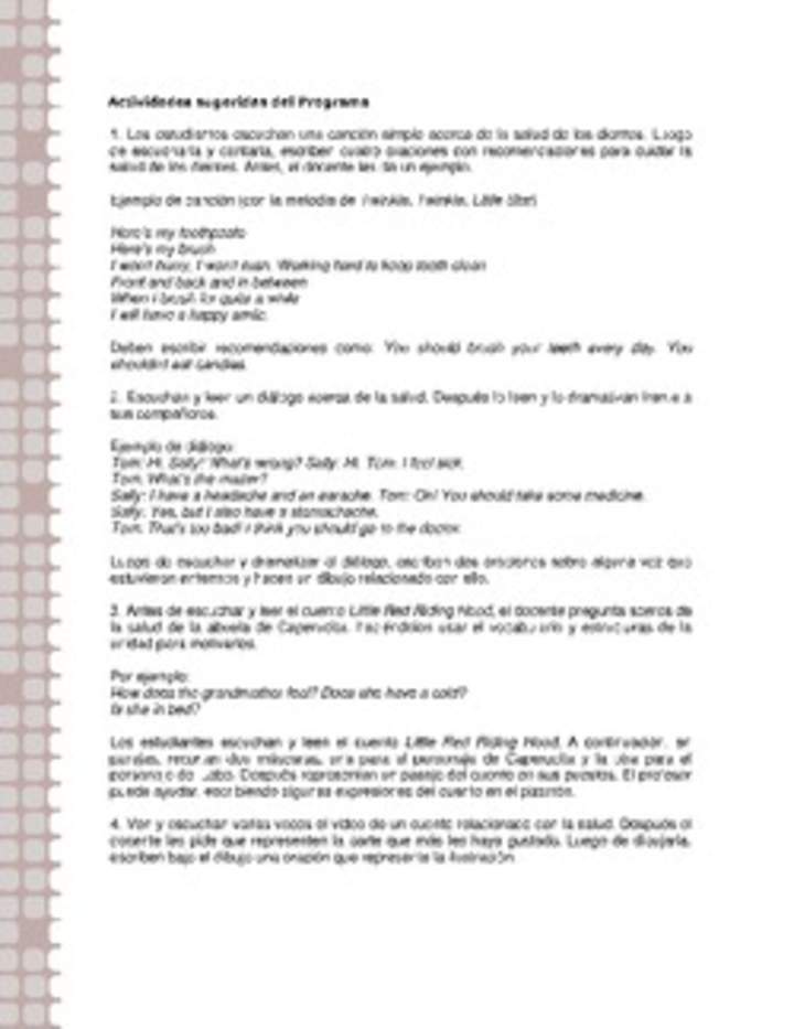 Actividades sugeridas Unidad 1 Actividades sugeridas Unidad 1