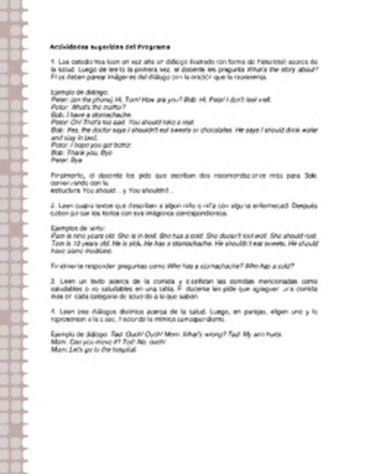 Actividades sugeridas Unidad 1