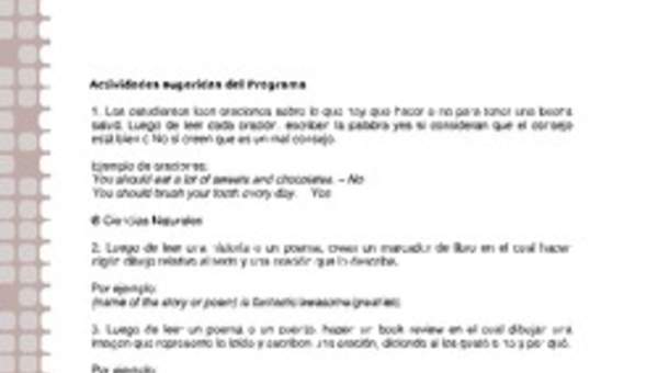 Actividades sugeridas Unidad 1 Actividades sugeridas Unidad 1