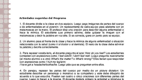 Actividades sugeridas Unidad 1 Actividades sugeridas Unidad 1