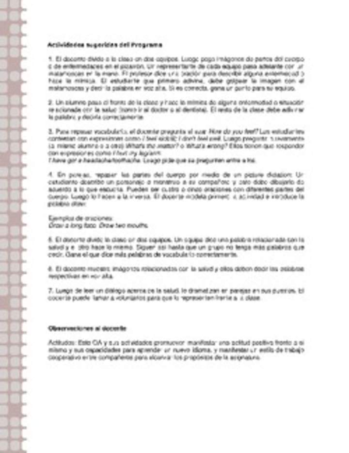 Actividades sugeridas Unidad 1 Actividades sugeridas Unidad 1