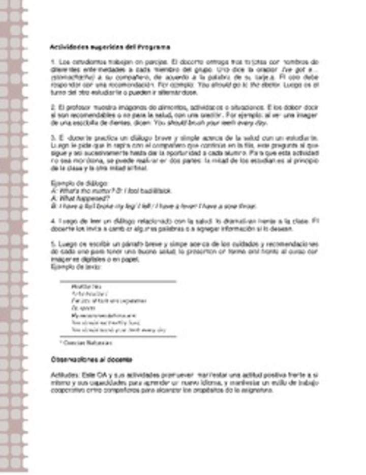 Actividades sugeridas Unidad 1 Actividades sugeridas Unidad 1