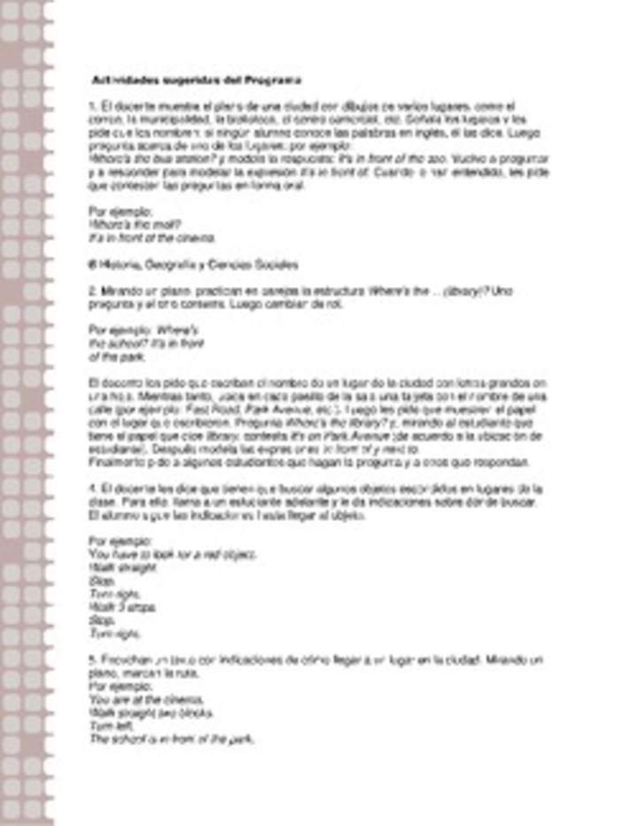 Actividades sugeridas Unidad 2 Actividades sugeridas Unidad 2