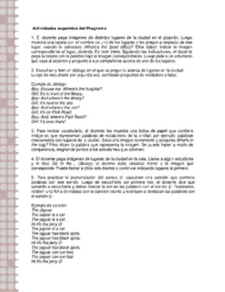 Actividades sugeridas Unidad 2 Actividades sugeridas Unidad 2