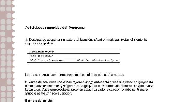 Actividades sugeridas Unidad 2 Actividades sugeridas Unidad 2