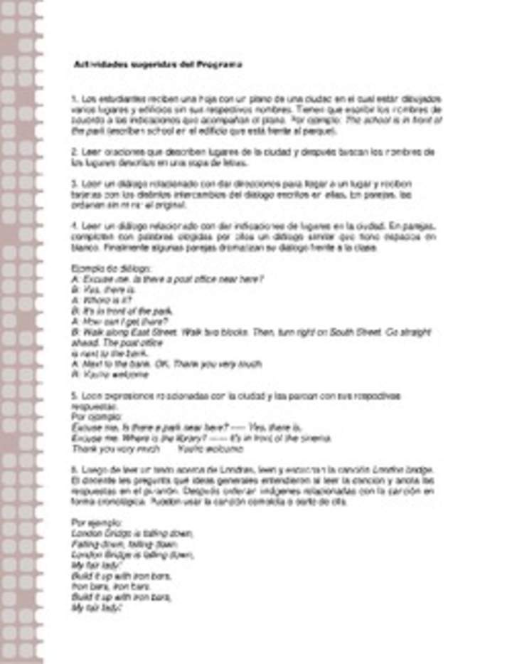 Actividades sugeridas Unidad 2 Actividades sugeridas Unidad 2