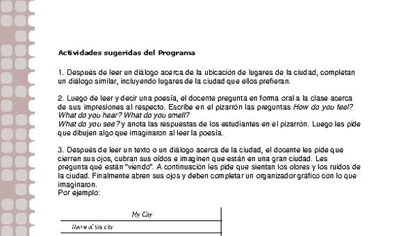 Actividades sugeridas Unidad 2 Actividades sugeridas Unidad 2