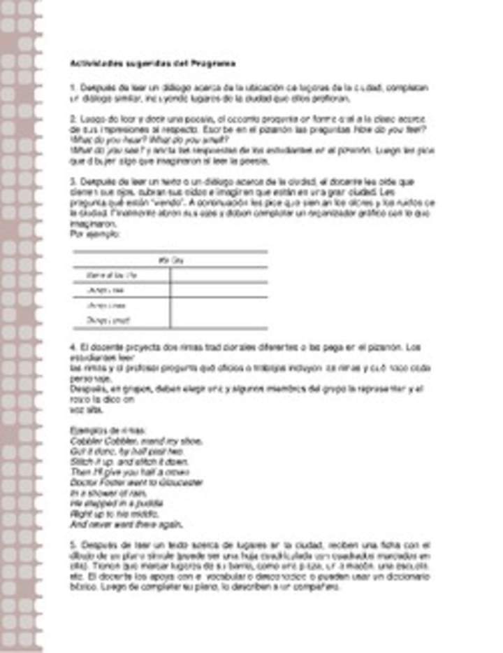 Actividades sugeridas Unidad 2 Actividades sugeridas Unidad 2