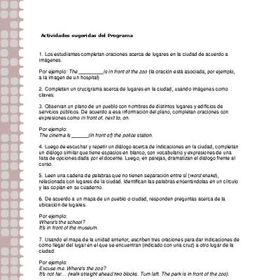 Actividades sugeridas Unidad 2 Actividades sugeridas Unidad 2