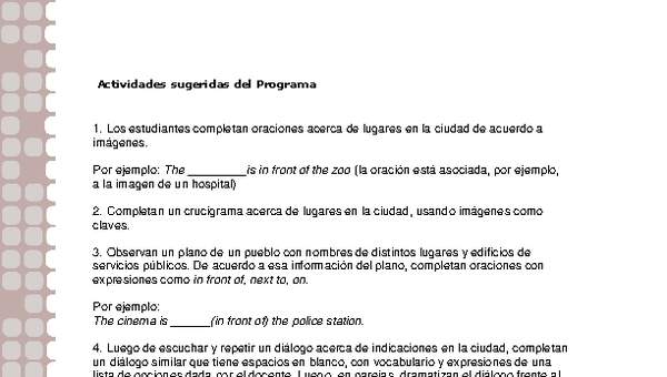 Actividades sugeridas Unidad 2 Actividades sugeridas Unidad 2