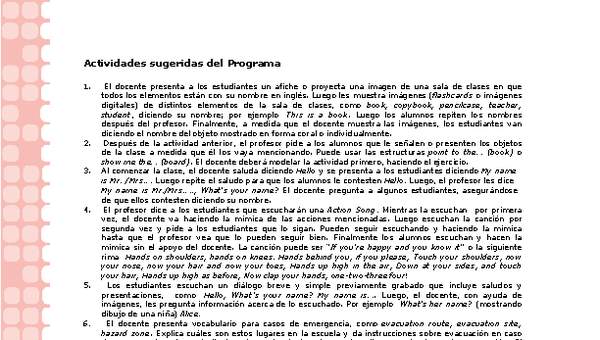 Actividades sugeridas Unidad 1 Actividades sugeridas Unidad 1