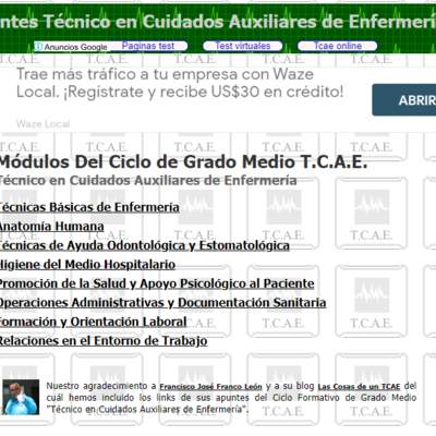 Franco, F. (2014). Apuntes- Técnico en Cuidados Auxiliares de enfermería Franco, F. (2014). Apuntes- Técnico en Cuidados Auxiliares de enfermería