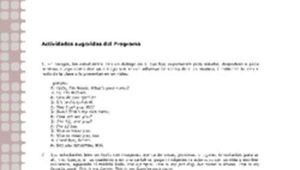 Actividades sugeridas Unidad 1 Actividades sugeridas Unidad 1